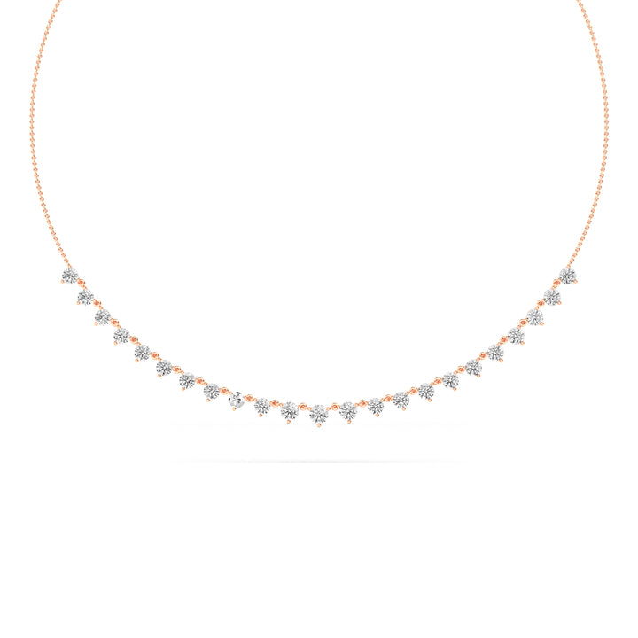 3.89ctw Round Brilliant Lab-Grown Diamond Necklace in 14k Rose Gold