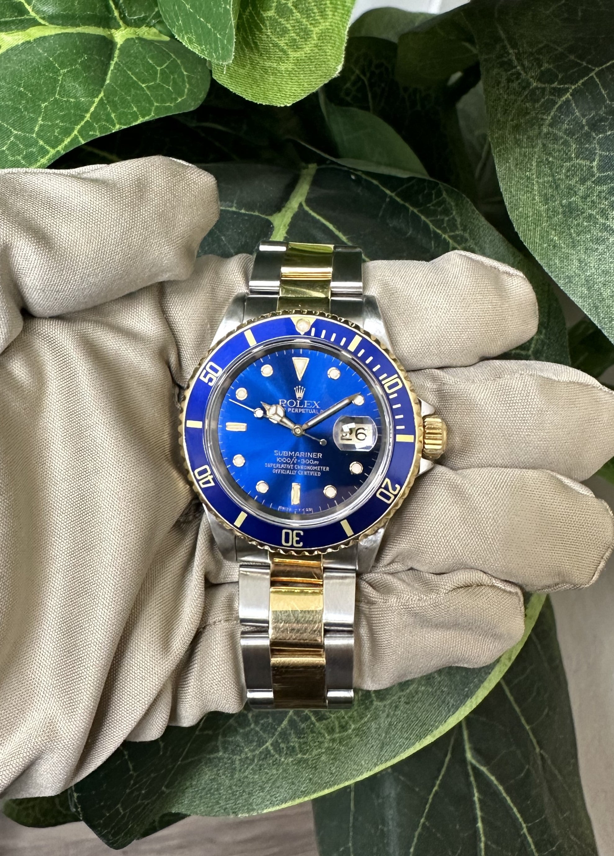 Sold Rolex Two Tone Submariner Date Bluesy 40mm Stainless Steel G Elite Fine Jewelers