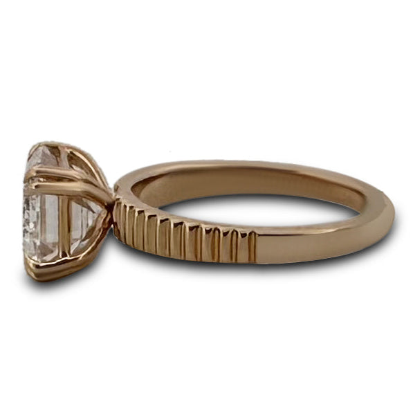 IGI Graded 4.11ct Emerald Cut Lab-Grown Diamond East-West Solitaire Engagement Ring 14k Yellow Gold