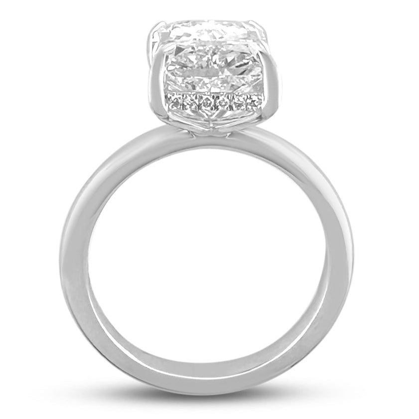 IGI Graded 5ct Radiant Cut with Round Brilliant Hidden Halo Lab-Grown Diamond Engagement Ring in 14k White Gold