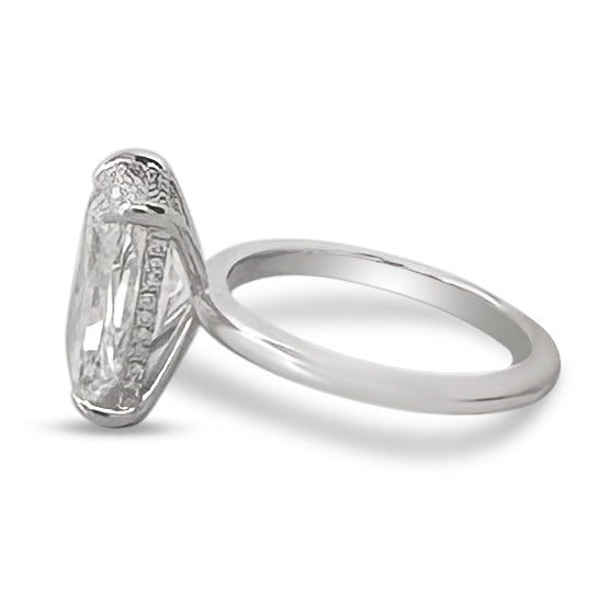 IGI Graded 5ct Radiant Cut with Round Brilliant Hidden Halo Lab-Grown Diamond Engagement Ring in 14k White Gold