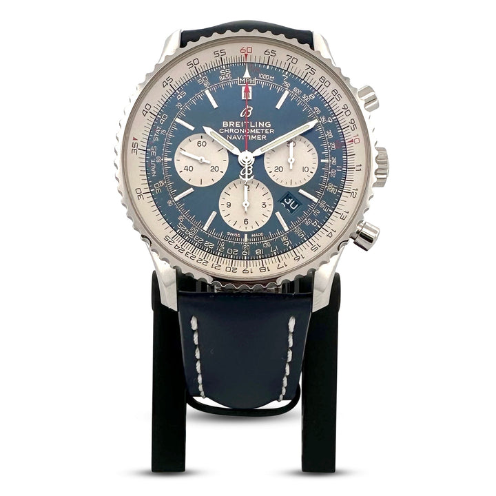 2019 Breitling Navitimer 1 B01 46mm Stainless Steel Leather Strap Watch with Box & Papers
