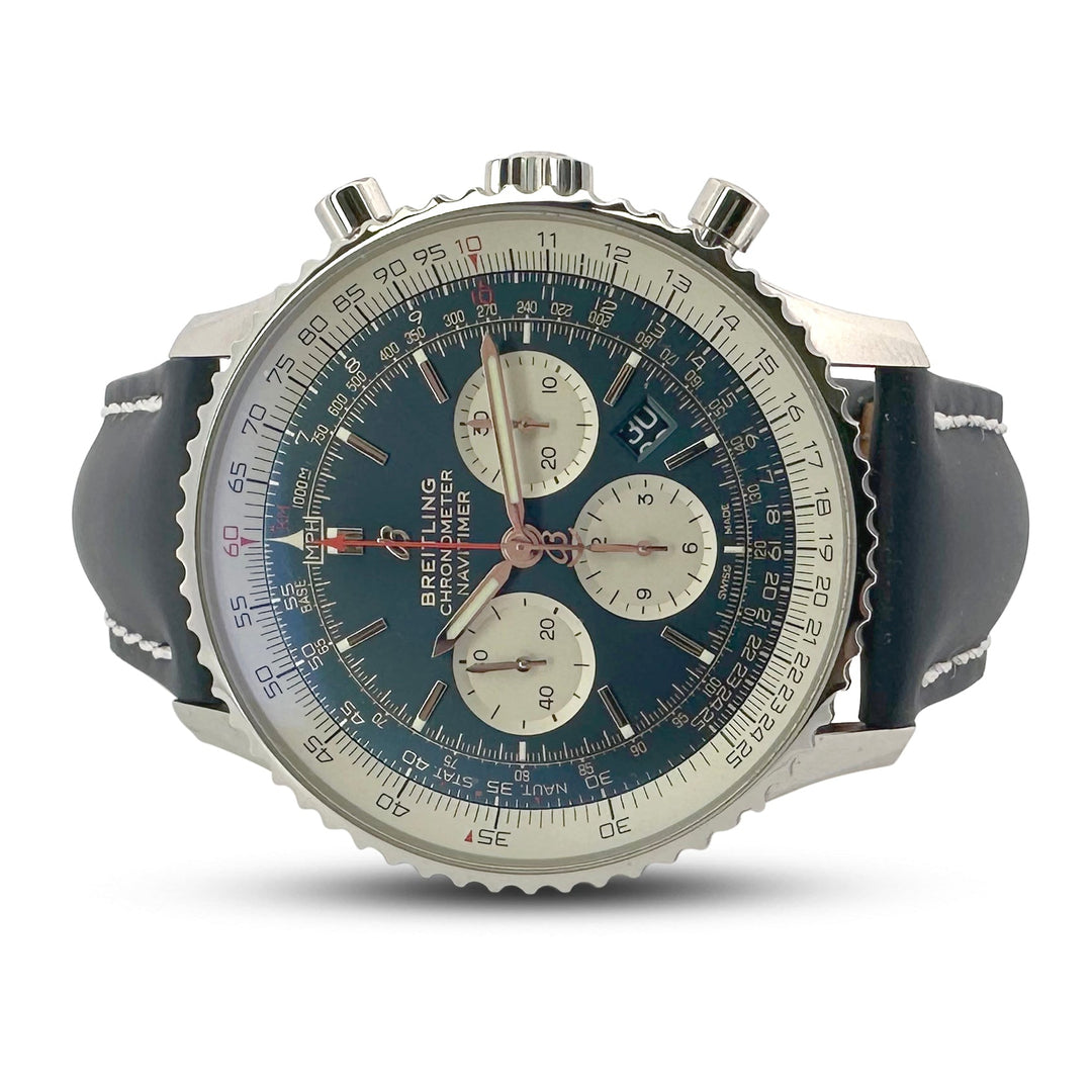 2019 Breitling Navitimer 1 B01 46mm Stainless Steel Leather Strap Watch with Box & Papers
