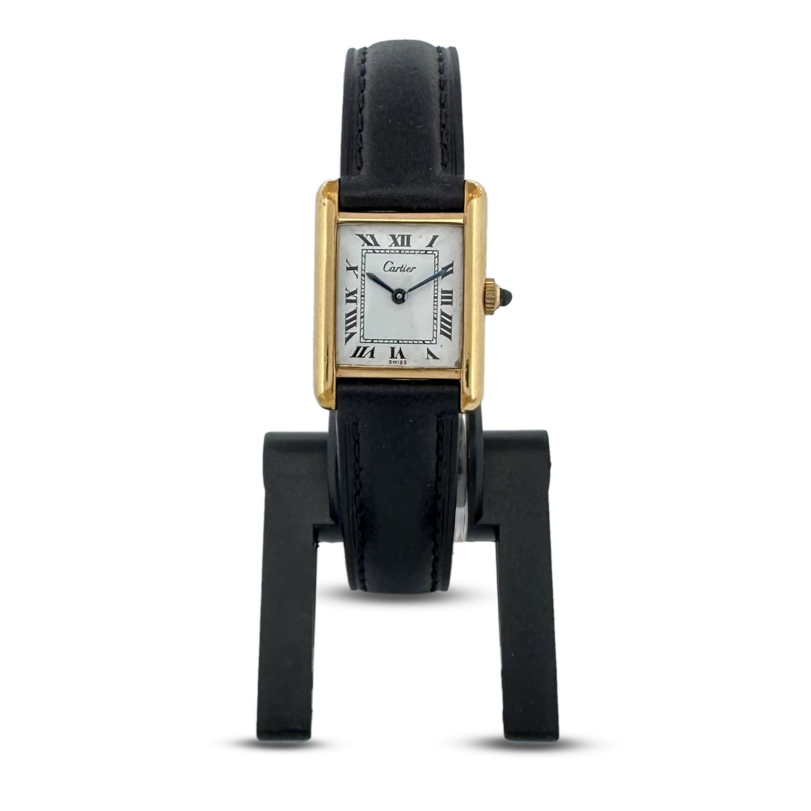 Vintage Cartier Tank Gold-Plated Quartz Strap Watch