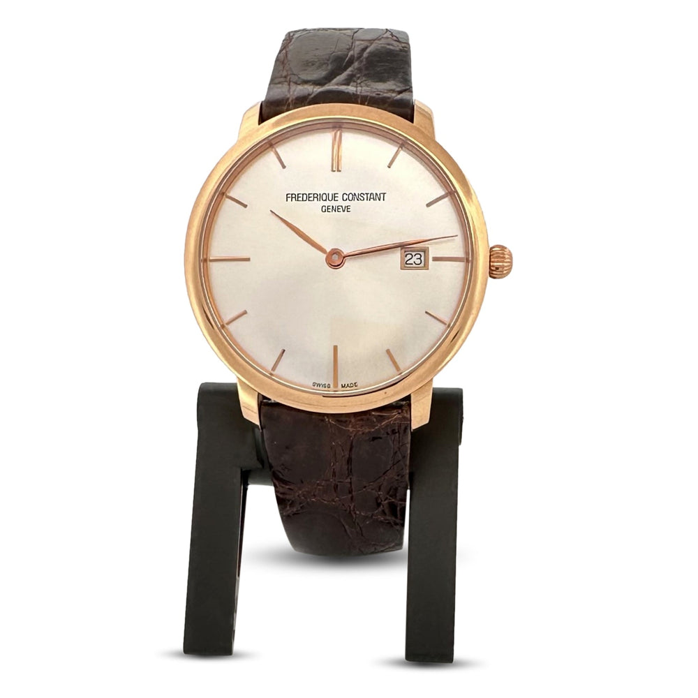Frederique Constant Slimline 40mm 18k Rose Gold Automatic Strap Watch