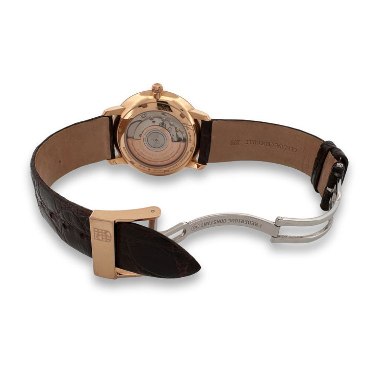 Frederique Constant Slimline 40mm 18k Rose Gold Automatic Strap Watch