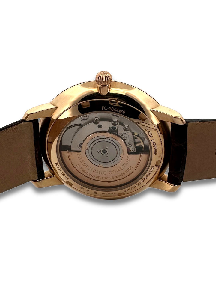 Frederique Constant Slimline 40mm 18k Rose Gold Automatic Strap Watch
