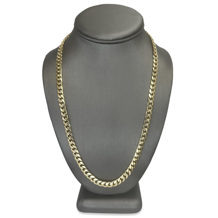 6.5mm Cuban Link 22 Inch Chain Necklace in Solid 14k Yellow Gold