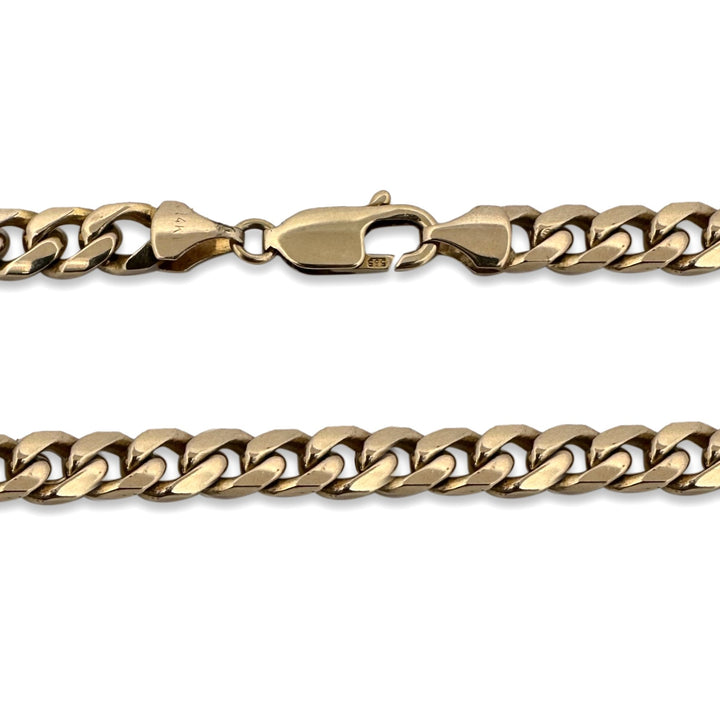 6.5mm Cuban Link 22 Inch Chain Necklace in Solid 14k Yellow Gold