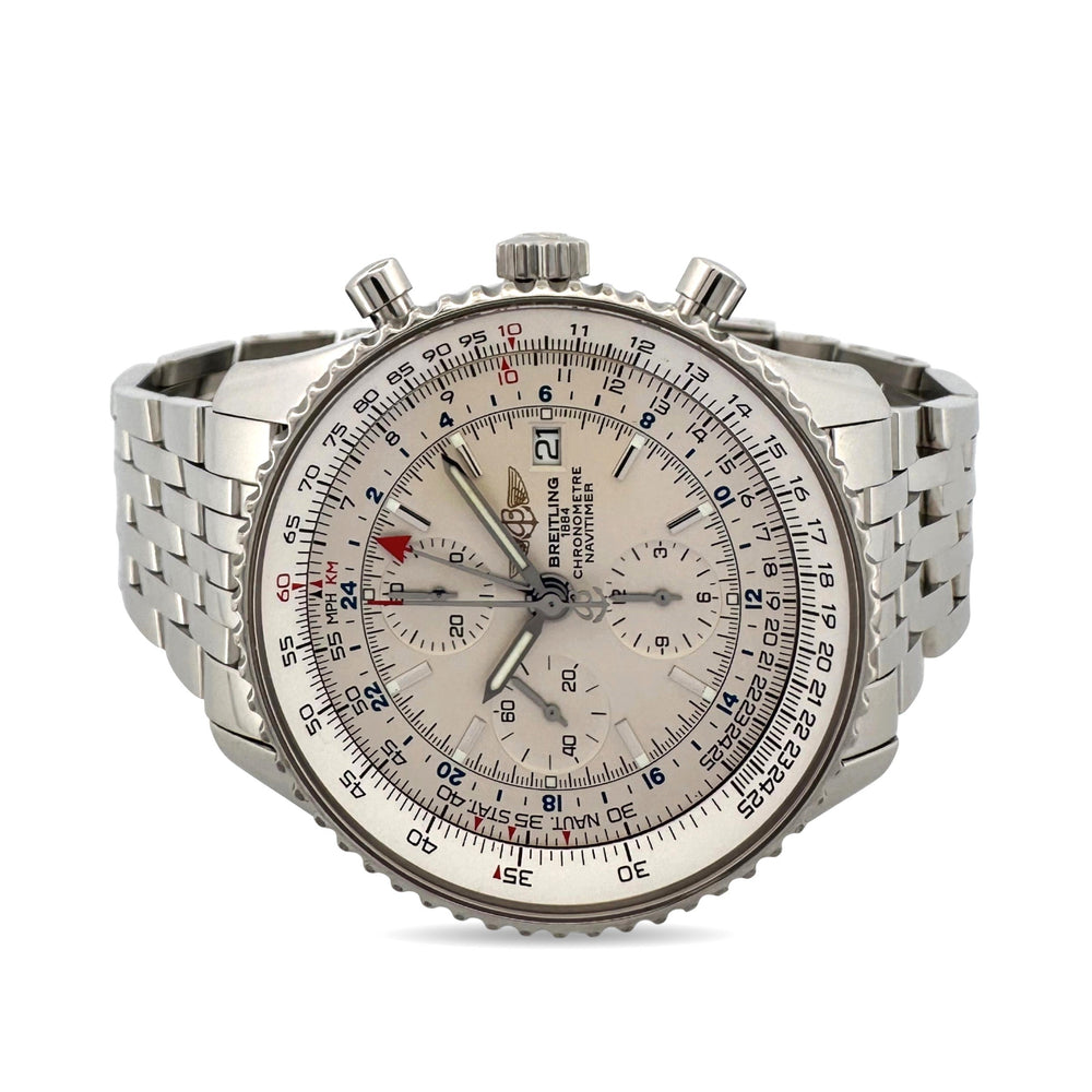 Breitling Navitimer World 46mm Stainless Steel Bracelet Watch with Box