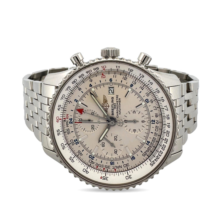 Breitling Navitimer World 46mm Stainless Steel Bracelet Watch with Box