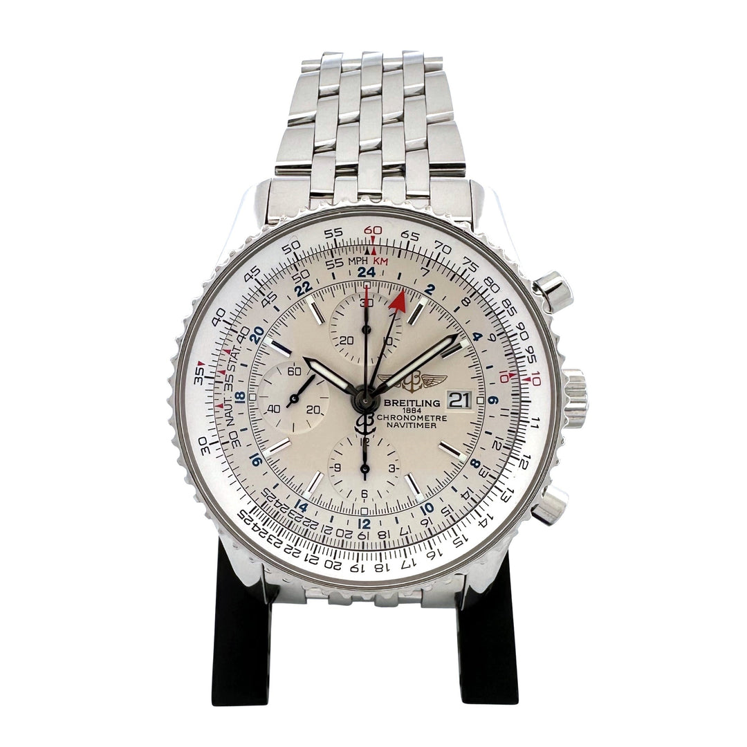 Breitling Navitimer World 46mm Stainless Steel Bracelet Watch with Box
