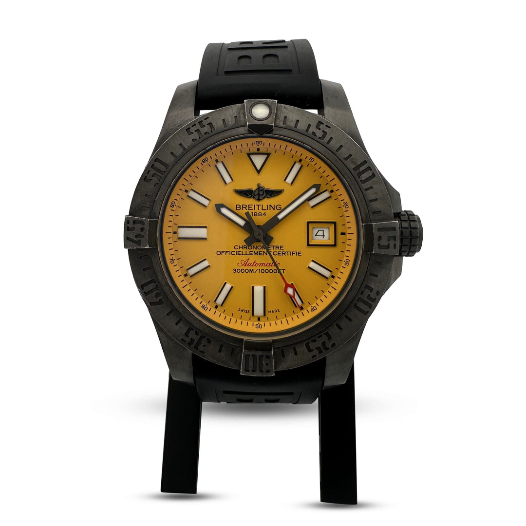 2016 Breitling Avenger II Seawolf 43mm Blackened Stainless Steel Rubber Strap Limited Edition Watch