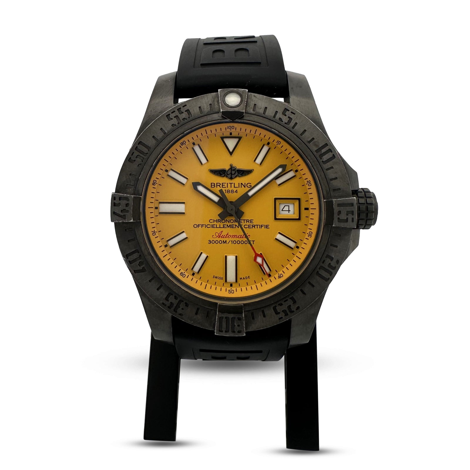 2016 Breitling Avenger II Seawolf 43mm Blackened Stainless Steel Rubber Strap Limited Edition Watch