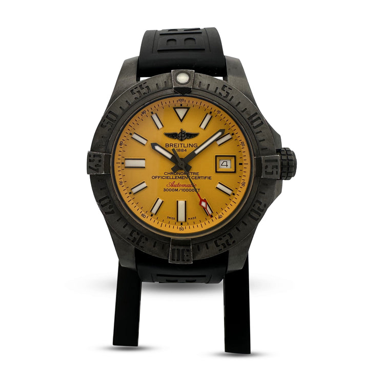 2016 Breitling Avenger II Seawolf 43mm Blackened Stainless Steel Rubber Strap Limited Edition Watch