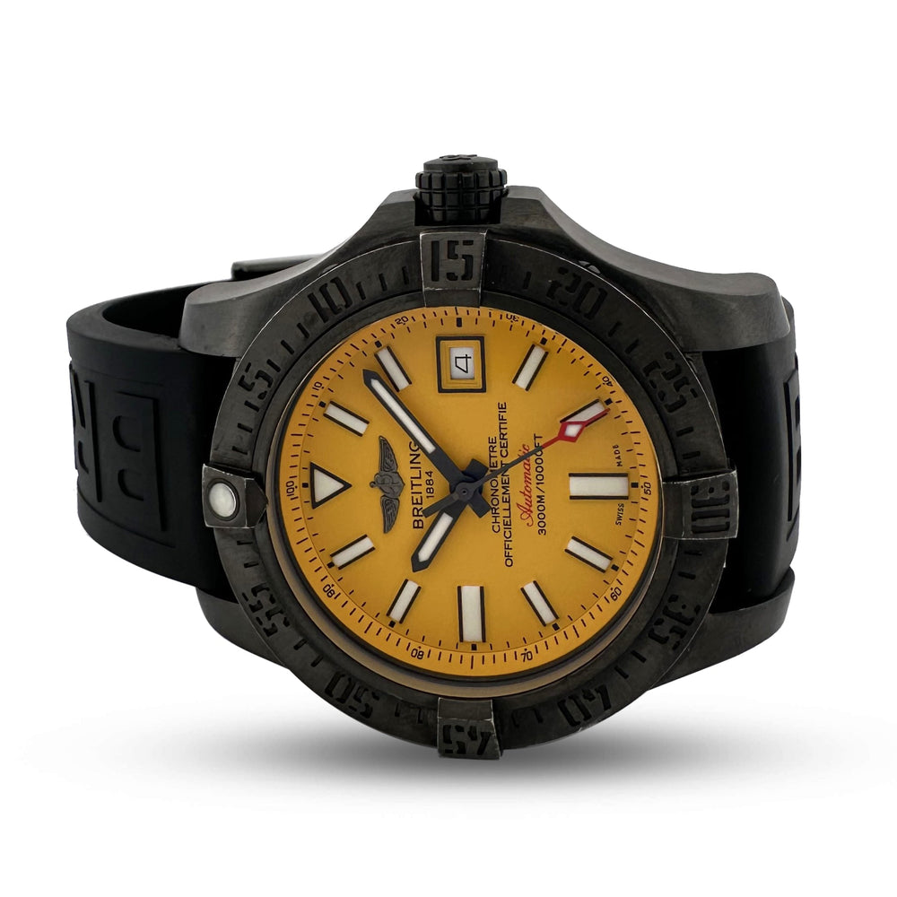 2016 Breitling Avenger II Seawolf 43mm Blackened Stainless Steel Rubber Strap Limited Edition Watch