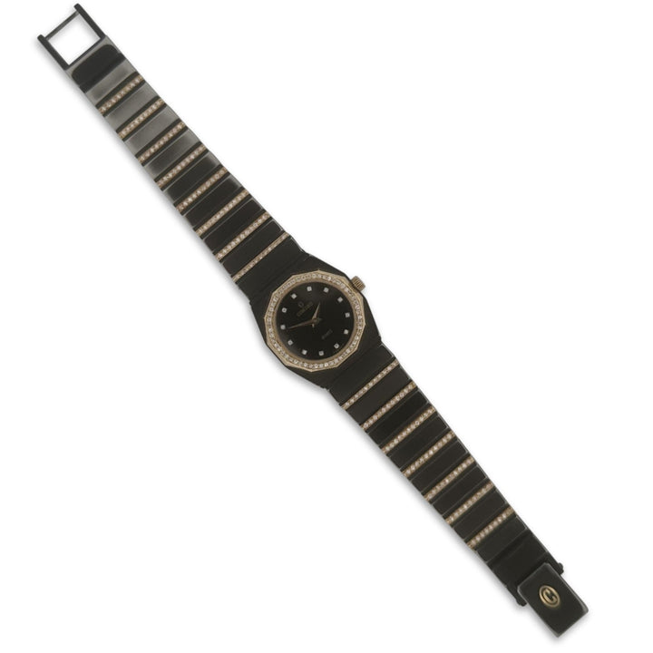 Concord Mariner SG Lady's Blackened Stainless Steel Bracelet Watch with Diamonds and Yellow Gold