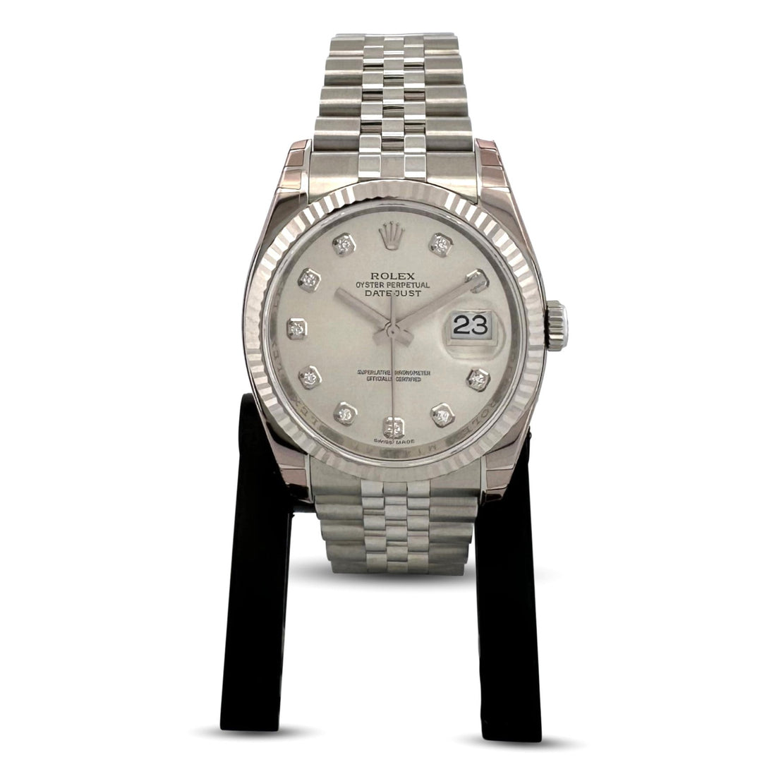 2007 Rolex Datejust 36mm Stainless Steel Jubilee Bracelet Watch with Box & Papers