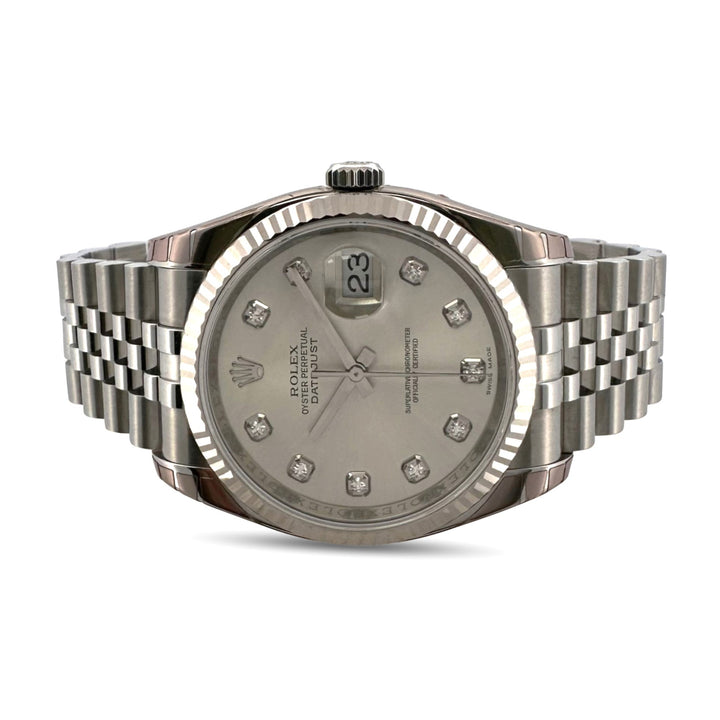 2007 Rolex Datejust 36mm Stainless Steel Jubilee Bracelet Watch with Box & Papers