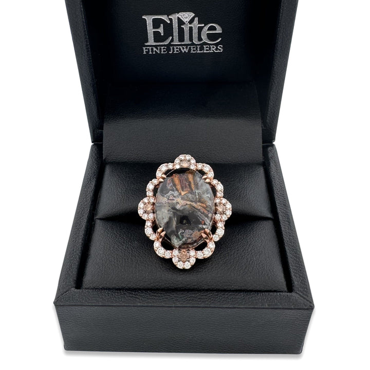 Oval Aquadite and 2ctw Natural Diamond Cocktail Ring in 18k Rose Gold by Le Vian