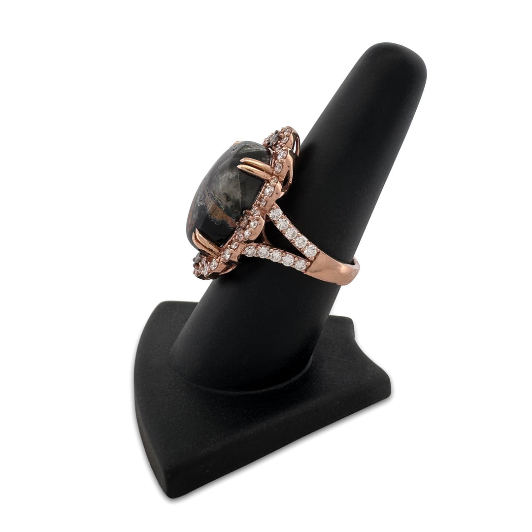 Oval Aquadite and 2ctw Natural Diamond Cocktail Ring in 18k Rose Gold by Le Vian