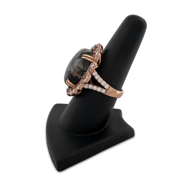 Oval Aquadite and 2ctw Natural Diamond Cocktail Ring in 18k Rose Gold by Le Vian