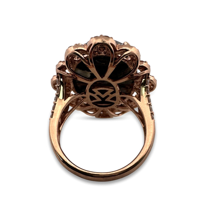 Oval Aquadite and 2ctw Natural Diamond Cocktail Ring in 18k Rose Gold by Le Vian