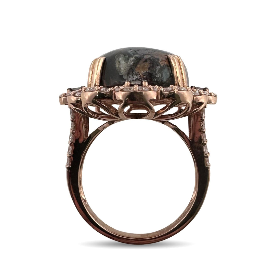 Oval Aquadite and 2ctw Natural Diamond Cocktail Ring in 18k Rose Gold by Le Vian