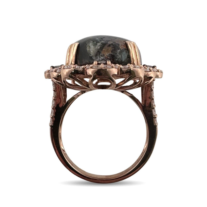 Oval Aquadite and 2ctw Natural Diamond Cocktail Ring in 18k Rose Gold by Le Vian
