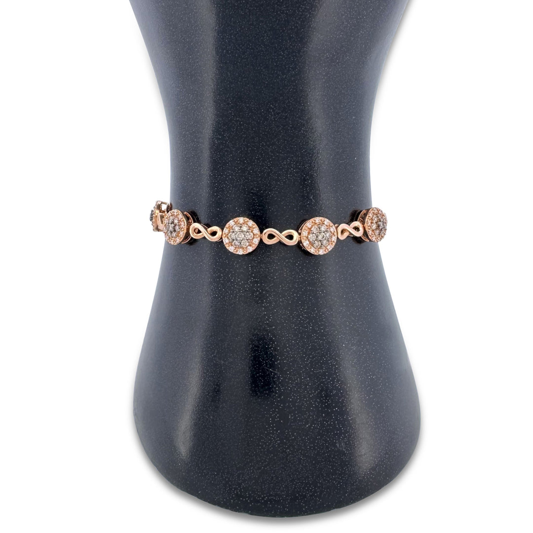 1ctw Chocolate & Nude Diamond Halo Bolo Bracelet in 14k Rose Gold by Le Vian