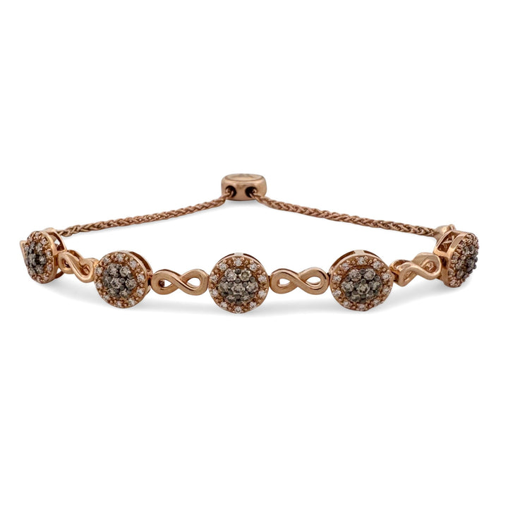 1ctw Chocolate & Nude Diamond Halo Bolo Bracelet in 14k Rose Gold by Le Vian
