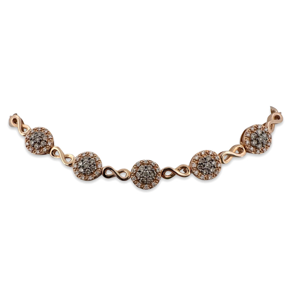 1ctw Chocolate & Nude Diamond Halo Bolo Bracelet in 14k Rose Gold by Le Vian