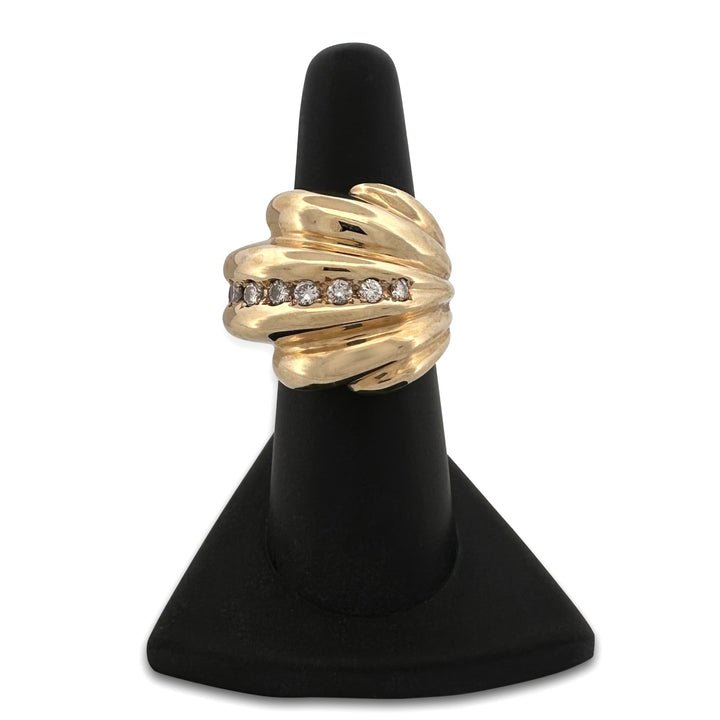 0.50ctw Round Brilliant Natural Diamond Cocktail Ring in 14k Yellow Gold