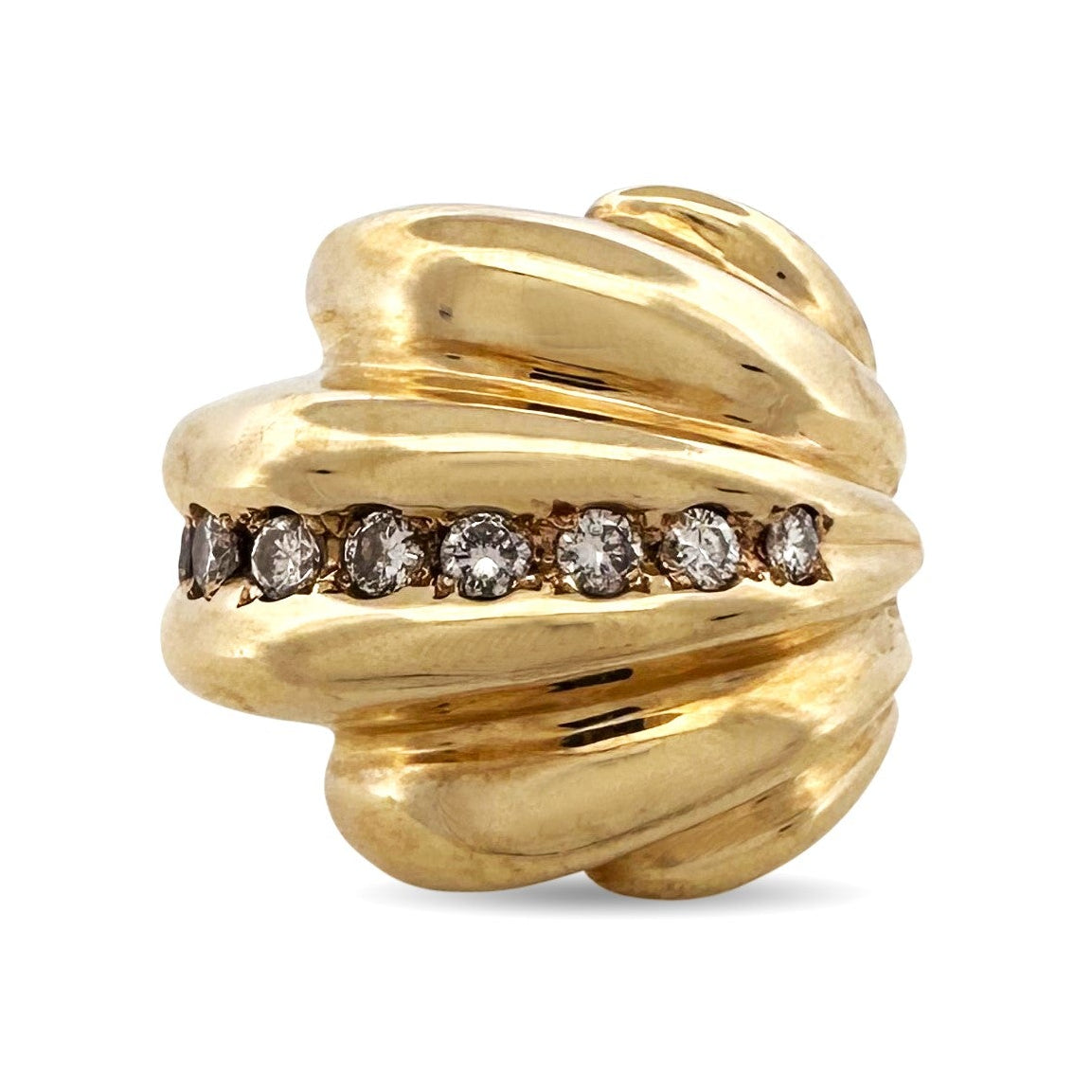 0.50ctw Round Brilliant Natural Diamond Cocktail Ring in 14k Yellow Gold