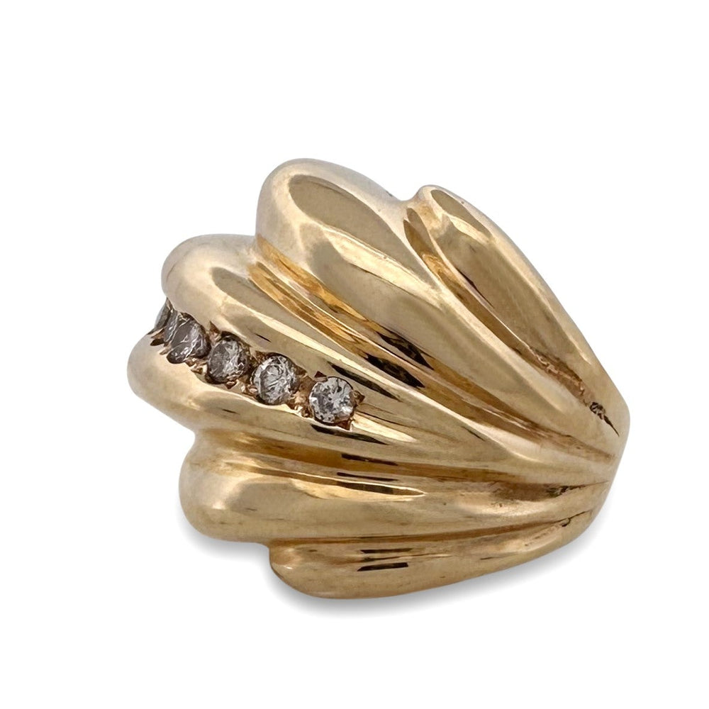 0.50ctw Round Brilliant Natural Diamond Cocktail Ring in 14k Yellow Gold