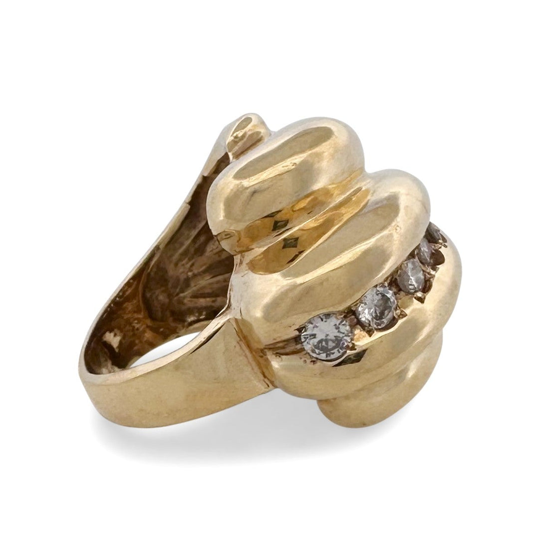 0.50ctw Round Brilliant Natural Diamond Cocktail Ring in 14k Yellow Gold