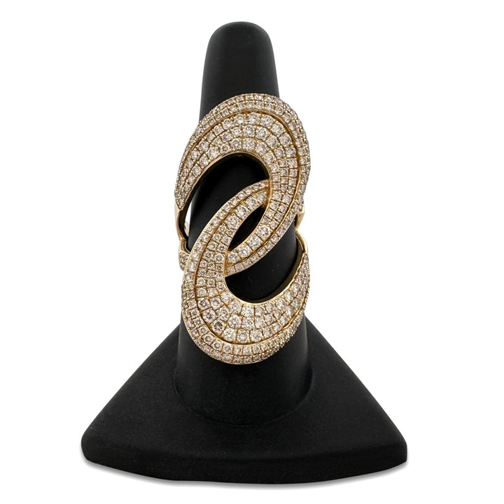 2.50ctw Nude Round Brilliant Natural Diamond Pavé Cocktail Ring in 14k Yellow Gold by Le Vian