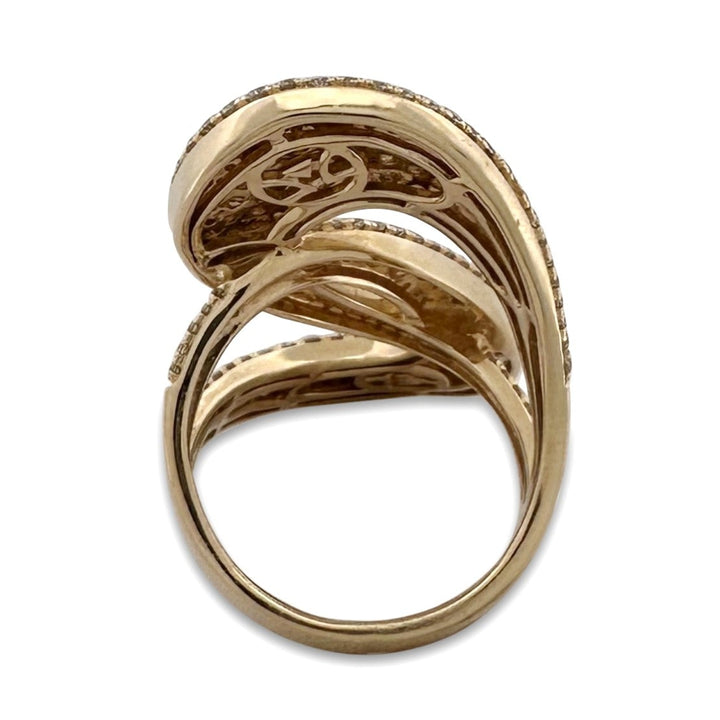 2.50ctw Nude Round Brilliant Natural Diamond Pavé Cocktail Ring in 14k Yellow Gold by Le Vian