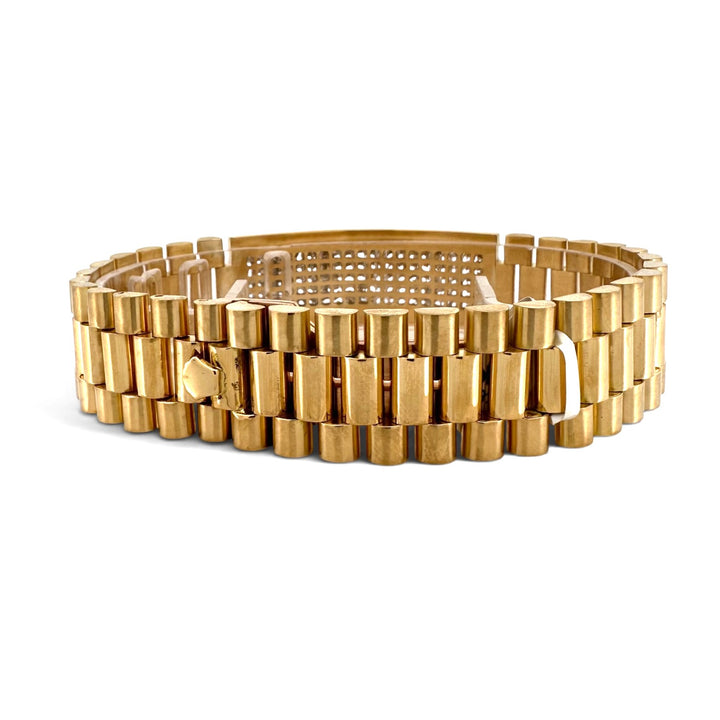 5.75ctw Princess Cut Natural Diamond Men's Presidential Bracelet in 18k Yellow Gold