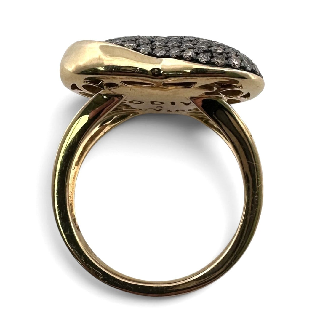 Chocolate Diamond Pavé Heart Cocktail Ring in 14k Yellow Gold by Le Vian and Godiva