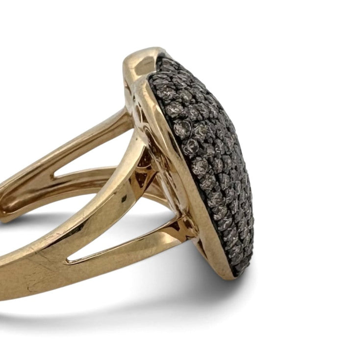 Chocolate Diamond Pavé Heart Cocktail Ring in 14k Yellow Gold by Le Vian and Godiva