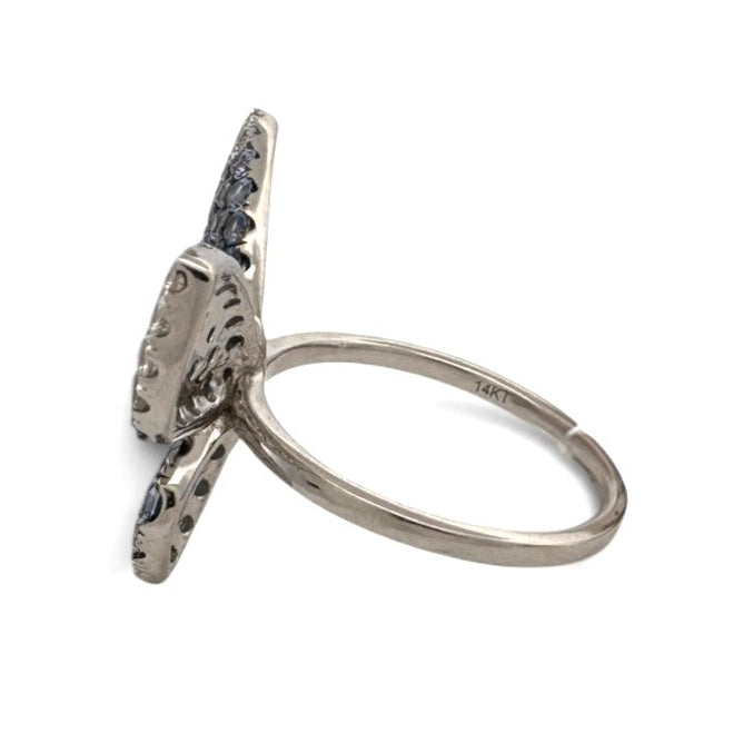 Denim Ombré Blue & Colorless Sapphire Butterfly Cocktail Ring in 14k White Gold by Le Vian