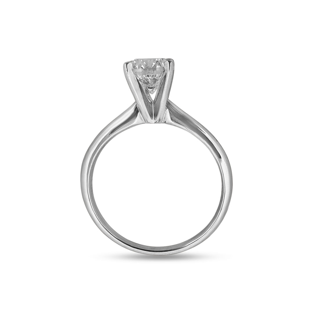 Classic 1.01cts round brilliant solitaire in 14k white gold
