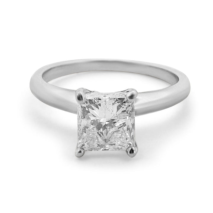 1.09cts Princess Cut Diamond Solitaire Ring in 14k White Gold