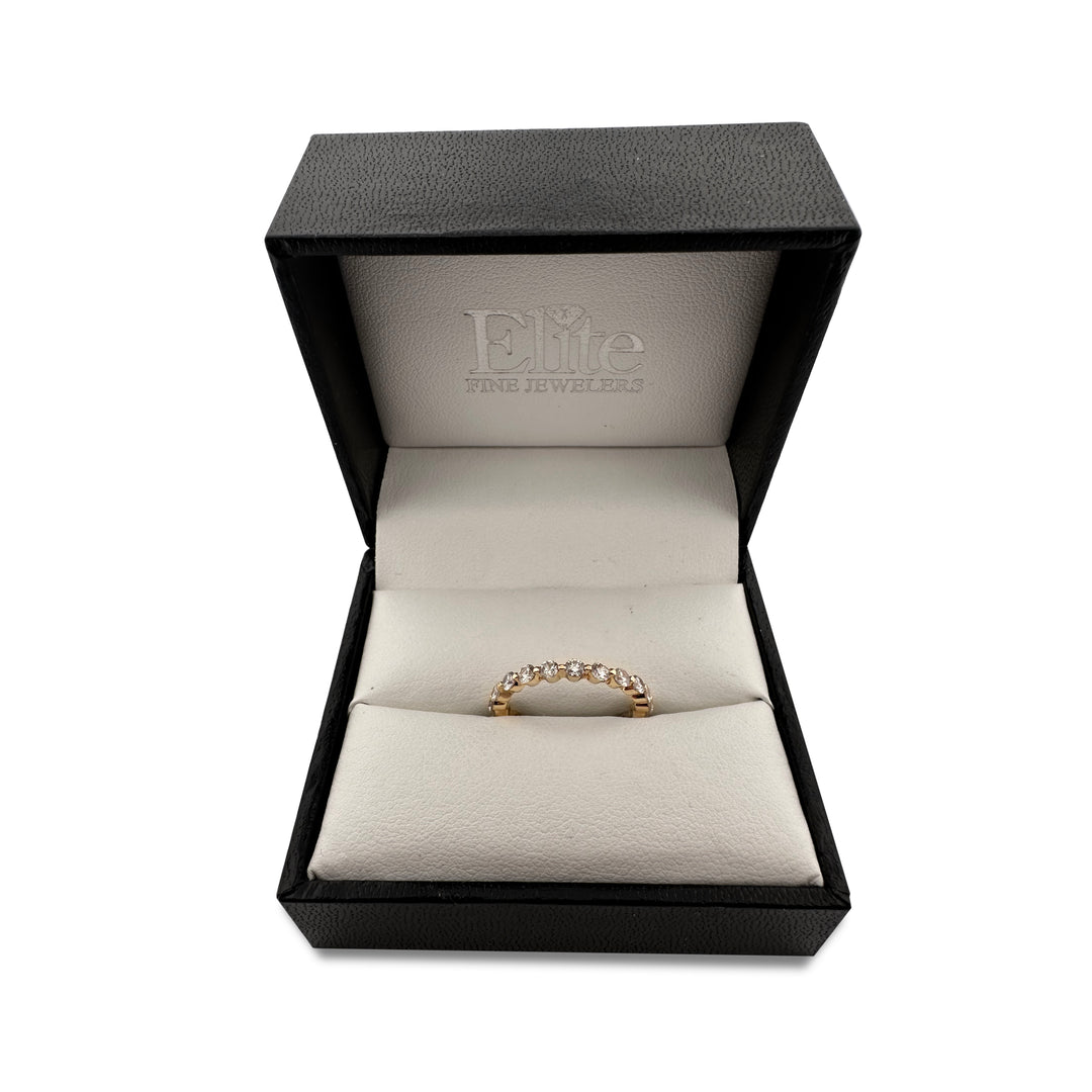 1.30ctw Single Shared Prong Diamond Eternity Band in 14 Karat Yellow Gold