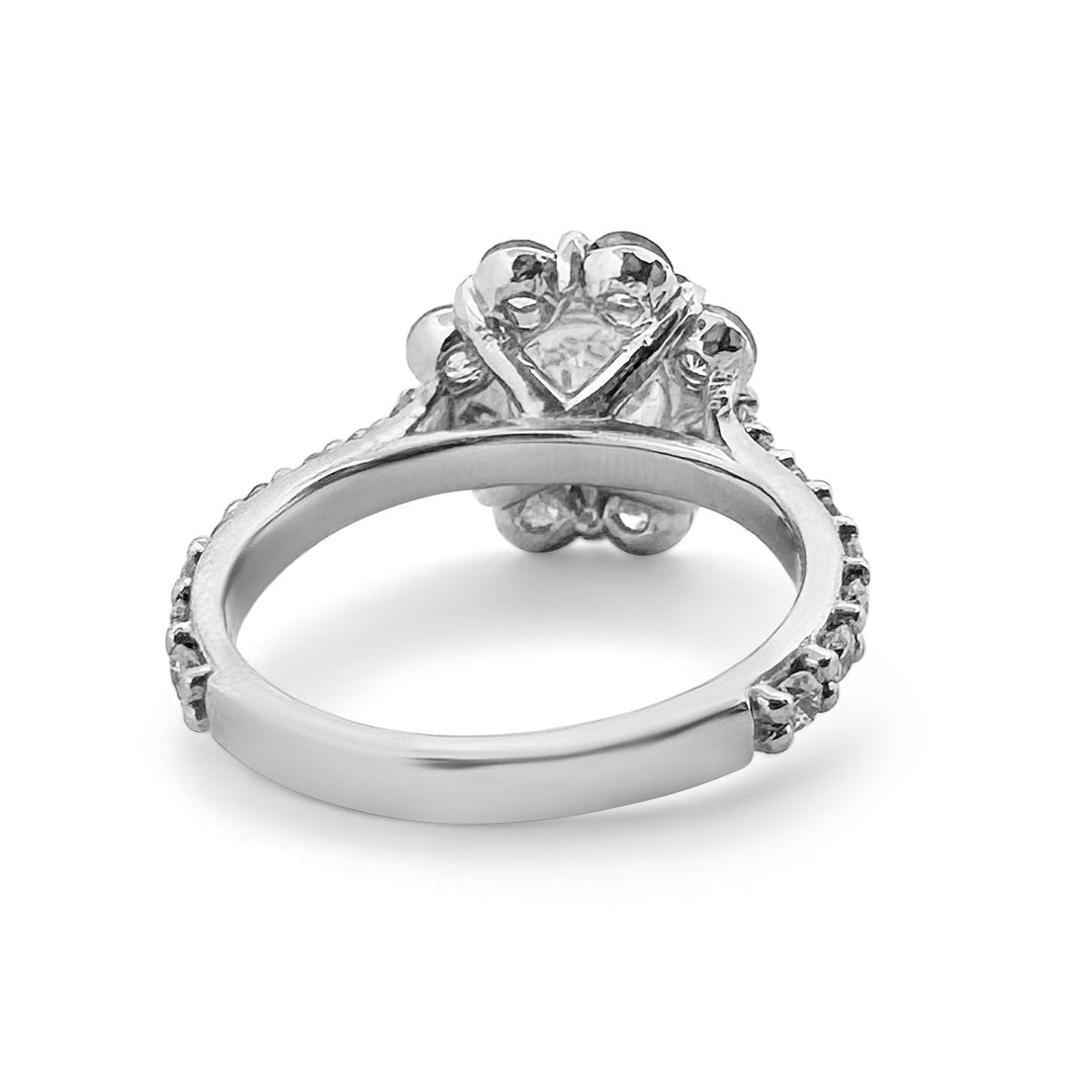 1.75ctw Round Brilliant Cut Diamond Cluster Ring in Platinum, back