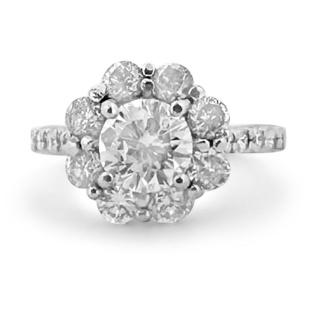 1.75ctw Round Brilliant Cut Diamond Cluster Ring in Platinum