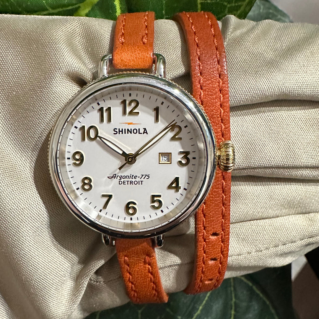 Shinola Birdy 34mm Stainless Steel Lady's Leather Strap Watch