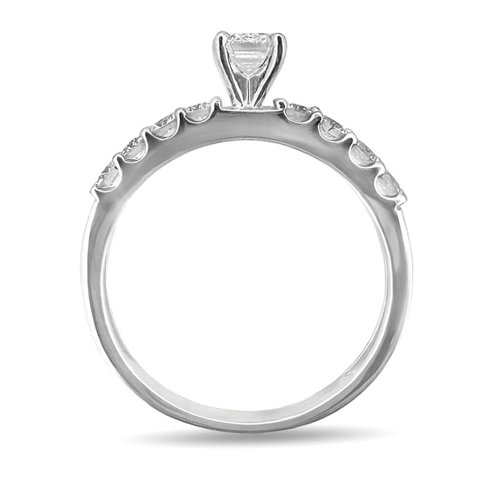 GIA Graded 0.50ct Emerald Cut Center Natural Diamond Engagement Ring 14k White Gold