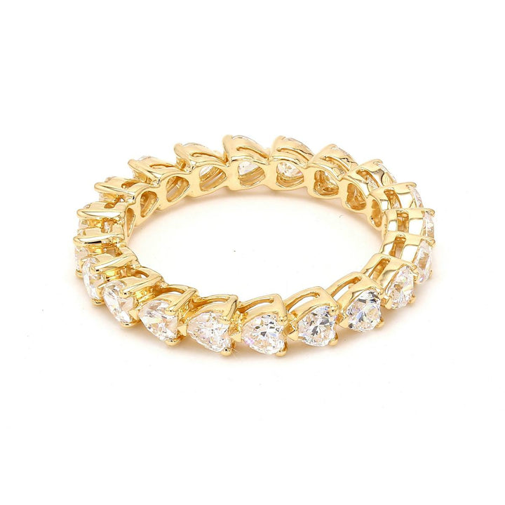 Heart Brilliant Lab-Grown Diamond Eternity Ring 14k Yellow Gold